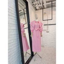 [반다리] 빅카라 집업 벨트 롱원피스