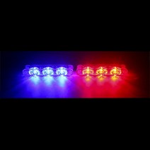 미니 경찰 조명 3 Led 스트로브 점멸 자동 플래시 스트로보 스코프 라이트 자동차 오토바이용 비상 경고등 1 쌍, [03] Red and Blue