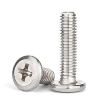 M6 10개 초저두 볼트 십자 헤드 A270 CM 크로스 필립스 플랫 웨이퍼 헤드 나사 볼트, M6 (10pcs), 16mm