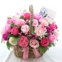 허니비플라워 비누꽃바구니, 핑크 중 바구니