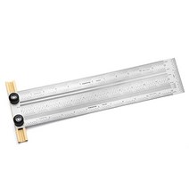POWERTEC 80025 30.5cm(12인치) 정밀 마킹 T 자 마킹 측정 스크라이빙 도구용 스테인리스 스틸 목공 스퀘어 눈금자188088, 12 T rule