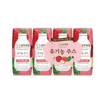 상하목장 유기농주스 사과딸기 125MLx4입, 옵션1 - 기본포장 (박스or비닐포장) (+0원)
