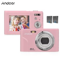 Andoer 48MP IPS패널 디지털 카메라 1080P, 핑크