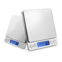 핸드드립저울정밀 디지털 주방 전자 저울 무게 균형 보석 식품 다이어트 2 개, 03 3000g-0.1g