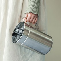 스텐음식물통 진공 음식물쓰레기통 음쓰통 3L + 롤백비닐 15매, 블랙
