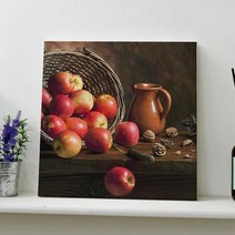 캔버스천데코사각액자30×30_빨간사과정물화
