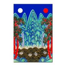 한국화 민화 신사임당 신윤복 책가도 풍수 전통 민속화 풍속화 인테리어 학교 교실 교육 그림 캔버스 액자, 32.일월오봉도삽병