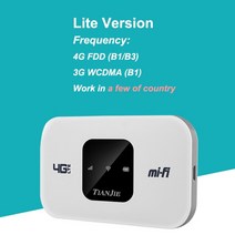휴대용 무선 LTE라우터 와이파이 공유기 Tianjie 라우터 미니 3g 4g 잠금, 라이트 버전