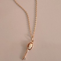 까메오 목걸이 열쇠 팬던트 14k 18k