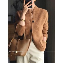 여성 스웨트 코트 긴소매 니트 가디건 패션 의류 새로운 핫 하이 엔드 여성용 뜨개질 카디건 캐시미어 울 스웨터 긴 소매 하프 하이 칼라 솔리드 여성용 울 스웨터