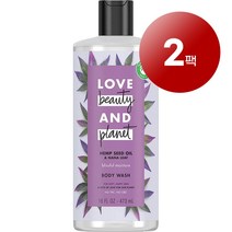 Love Beauty And Planet 러브앤뷰티 플레닛 건성 피부용 스킨케어 보습 햄프 시드 오일 나나 리프 바디 워시 454g 1팩, 2팩