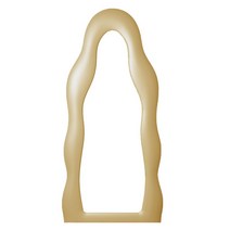 비정형거울 웨이브전신거울 옷가게 카페 드레스룸 현관 피팅 독특한, 기본, 베이지 80cmx180cm