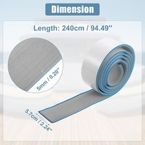 UXCELL EVA 인조 티크 데크 시트 매트 미끄럼 방지 자체 접착 보트 요트 해양 패드 RV 바닥 카펫 2000x57x5mm, 7.2400x57x5mm Blue