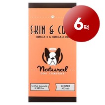 리암마켓 Natural Dog Company 내추럴 독 강아지용 면역 건강한 피부 털 관리 보충제 오메가3 6 오일 473ml 1팩, 6팩