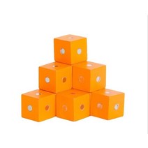마그네틱 diy 모델 빌딩 2cm 자석 큐브 나무 블록 완구 어린이를위한 교육 수학 선물 창의적이고 무료 빌딩 블록 슈트, 오렌지 10개