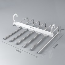 6 인 1 다기능 옷걸이 조절 가능한 옷장 정리 보관 랙 바지 선반, [01] WHITE