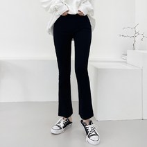 쏘옷 여성용 스판 허리 밴딩 부츠컷 팬츠
