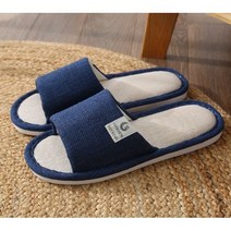 다매다매 1+1 무료반품 층간소음 슬리퍼 발편한 코튼 실내 린넨 슬리퍼 실내화 거실화 커플 아이템, 네이비(남자), 레드(여자)