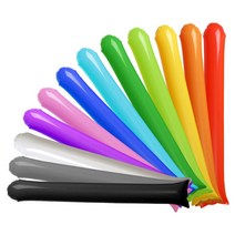 [핸드펌프선물/50+5추가증정] 국산 막대풍선 50세트 스틱벌룬 체육대회 운동회 응원용품 10가지색상, 검정