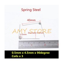 10Pcs 0.3 0.4 0.5 0.6 0.7 0.8mm 스프링 스틸 또는 304 스테인레스 소형 V 형 코일 비틀림 90 135 175 180 degree, 07 0.5x4.5x90degree