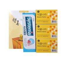 민트 치약1+ 비누3 세트 센스있는 명절 선물 실속 있는 추석 선물용 선물 셋트 단체 회사 직장 직장인 세트 1 만원 이하 미만 선물 세트, 1세트(치약1+비누3)