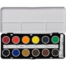 홀베인 C012 수채화물감 고형 투명 24색 세트, 직경25mm, 12색세트