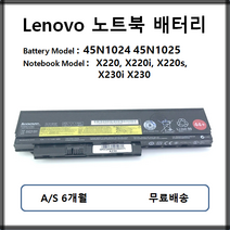 45N1024 45N1025 레노버 노트북 배터리 X220 X220i X230i X230, 블랙