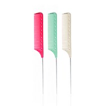 루시피 T/S 102 프로페셔널 철 꼬리빗 (3color), 102-핑크