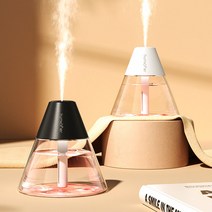 초음파 미니 가습기 화산 감성 분사 가정용 사무실 무소음 가습기, 화이트