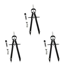 제도판 3X Professional Compass Geometry Set With Lock And Durable For Solid (Black)