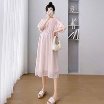 임부 여름 원피스 트렌디한 작은 키 여름 반팔 스커트