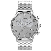 Timex Waterbury 클래식 크로노그래프 40mm 시계 실버톤 크로노그래프