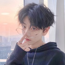 남성 가발 849# 풀오버 세트 남장 발광헤드 채욱곤 다소미얼 Z, 할머니 그레이+헤어핀