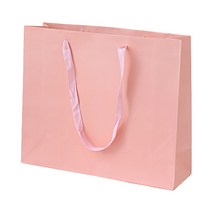 마다메이드 종이가방 코팅 연핑크 무지 고급 종이 쇼핑백 (50장), (왕소_41x31+12)_(50장)