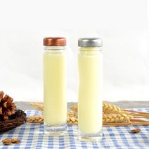 미니 유리병 60ml 1개 (약 지름3.4cm 높이14cm 마개3cm 용량60ml), 은색러그캡