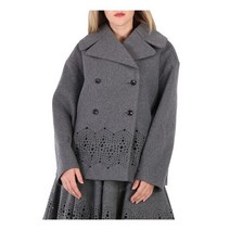 Alaia Double Breasted Openwork Jacket Brand Size 38 US 4AA9M0206RTL16 GRIS CHINE