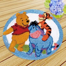 펀치니들 프랑스 스킬자수 DIY키트, ZD038 친한 친구, 45cm 흰색 네트