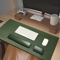 디트리 고정형 데스크 가죽매트 +키보드 마우스 손목 쿠션 + 마우스 패드 1세트 양면 가죽 방수 데스크매트 책상 테이패드 마우스 장패드, 그린