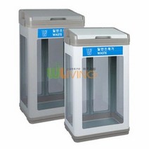 오너클랜 리빙 스틸분리휴지통(투명)(일반형/페달X뚜껑O), 캔병류/흰색(아이보리톤)