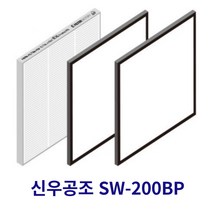 [호환] 신우공조 SW-200BP 전열교환기 아파트환기 시스템 필터, 헤파필터1+프리필터2매