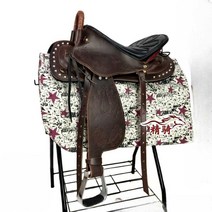 승마 안장 소가죽 시트 쿠션 장비 말안장 충격완화, 프린트 엔듀런스 안장 옐로우 브라운