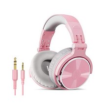 OneOdio Pro10 유선 오버이어 헤드폰 듀얼 홀 연결 마이크가 있는 DJ 모니터 헤드폰 헤드폰 HiFi 악기 연습 음악 감상 영화 재택 근무, 핑크그레이