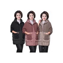 엄마옷 집업 경량외투 조끼 50대60대 중년용우먼 웰론, 빅사이즈 여성 롱패딩 겨울 양털 플리스 자켓 후드 점퍼