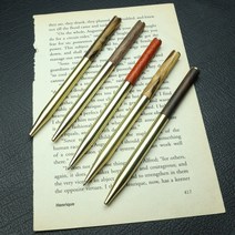 수제 황동 볼펜 우드펜 이니셜 각인볼펜, 올리브, 검정색리필심1+인조가죽1P