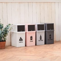 얼라이브즈 분리수거형 휴지통 20L, 그레이, 1개