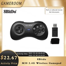 게임패드 8BitDoM30 24G 무선 게임 패드 세가 제네시스게가 제네시스 미니 및 메가 드라이브미니세가 제네시스 무선 게임 컨트롤러용, 2. SegaGenesMini Bag, 3. 러시아, 1. original