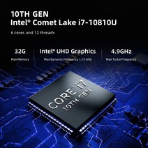 SZBOXCK10-A윈도우11i7-10810U미니PC게이머데스크탑컴퓨터 4.9GHz 8GB DDR4 512GSSD WIFI6 BT5.2 4KVGA, 01NORAMNOSSD_04EU