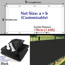 조립식수영장그늘막 컨테이너 간이 야외 수영장 사용자 정의 두꺼운 HDPE 발코니 개인 정보 보호 울타리 메쉬 안티 자외선 태양 그늘 그물 천막 가든 스크린, Black+1x6m