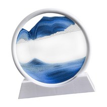 테이블 장식 장식을 위한 3D 라운드를 편안하게 하는 유리 흐르는 모래 그림, 블루 라지