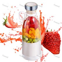 Fowod 휴대용 무선 충전식 미니 믹서기 블렌더, 흰색